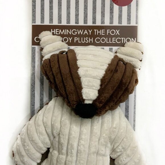Plush Dog Toy Squeaky Crinkle Corduroy Hemingway the Fox Brown Tan 17 in - Picture 6 of 9